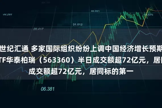 世纪汇通 多家国际组织纷纷上调中国经济增长预期 ，A500ETF华泰柏瑞（563360）半日成交额超72亿元，居同标的第一